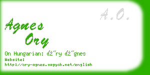 agnes ory business card